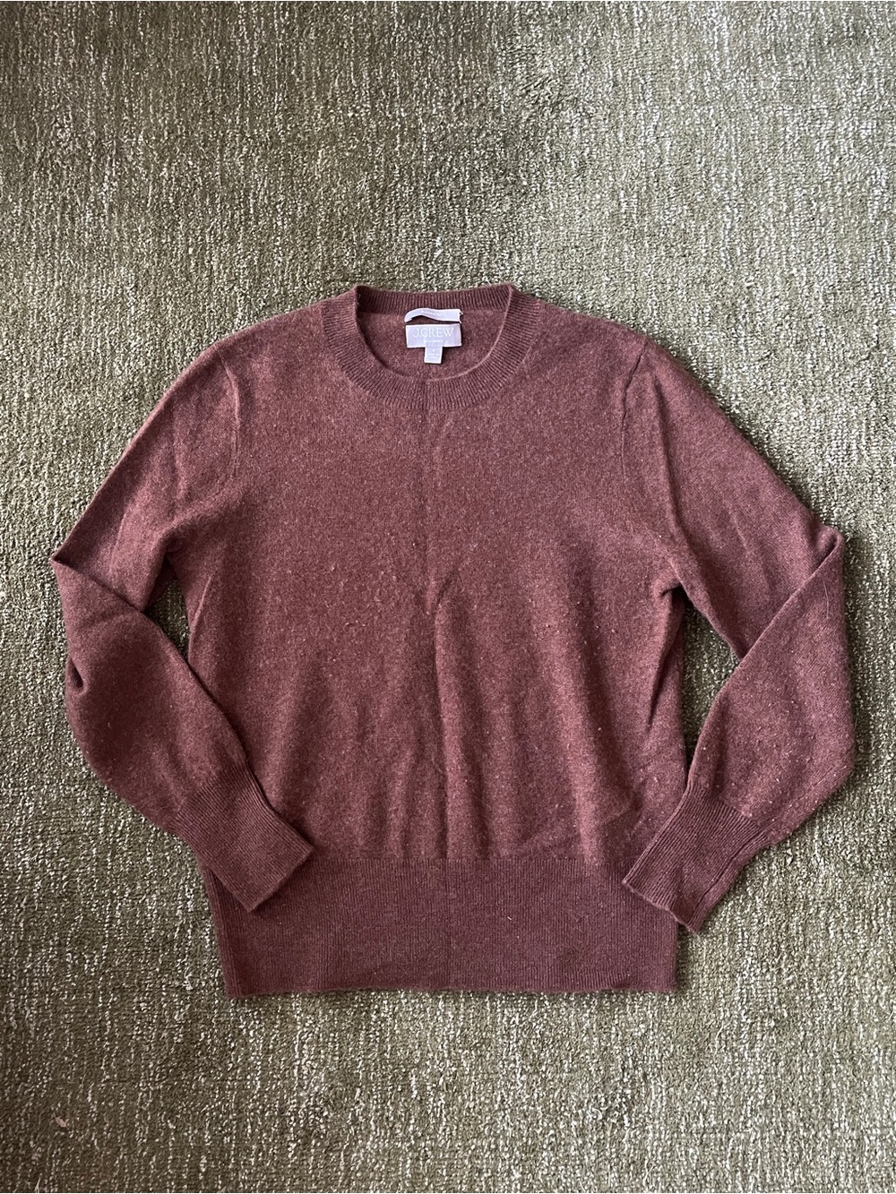 J. Crew Lightweight Cashmere Crewneck Sweater in Brown